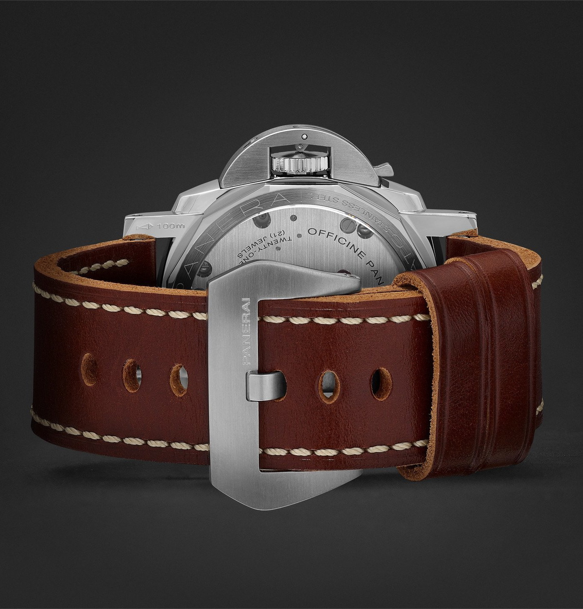 Panerai - Luminor 1950 Hand-Wound 47mm Stainless Steel and Leather Watch, Ref. No. PAM00372 - Black