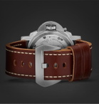 Panerai - Luminor 1950 Hand-Wound 47mm Stainless Steel and Leather Watch, Ref. No. PAM00372 - Black