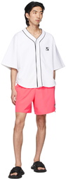 We11done White Terrycloth Baseball Short Sleeve Shirt