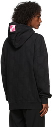 We11done Black Oversized Jacquard Zurry Hoodie