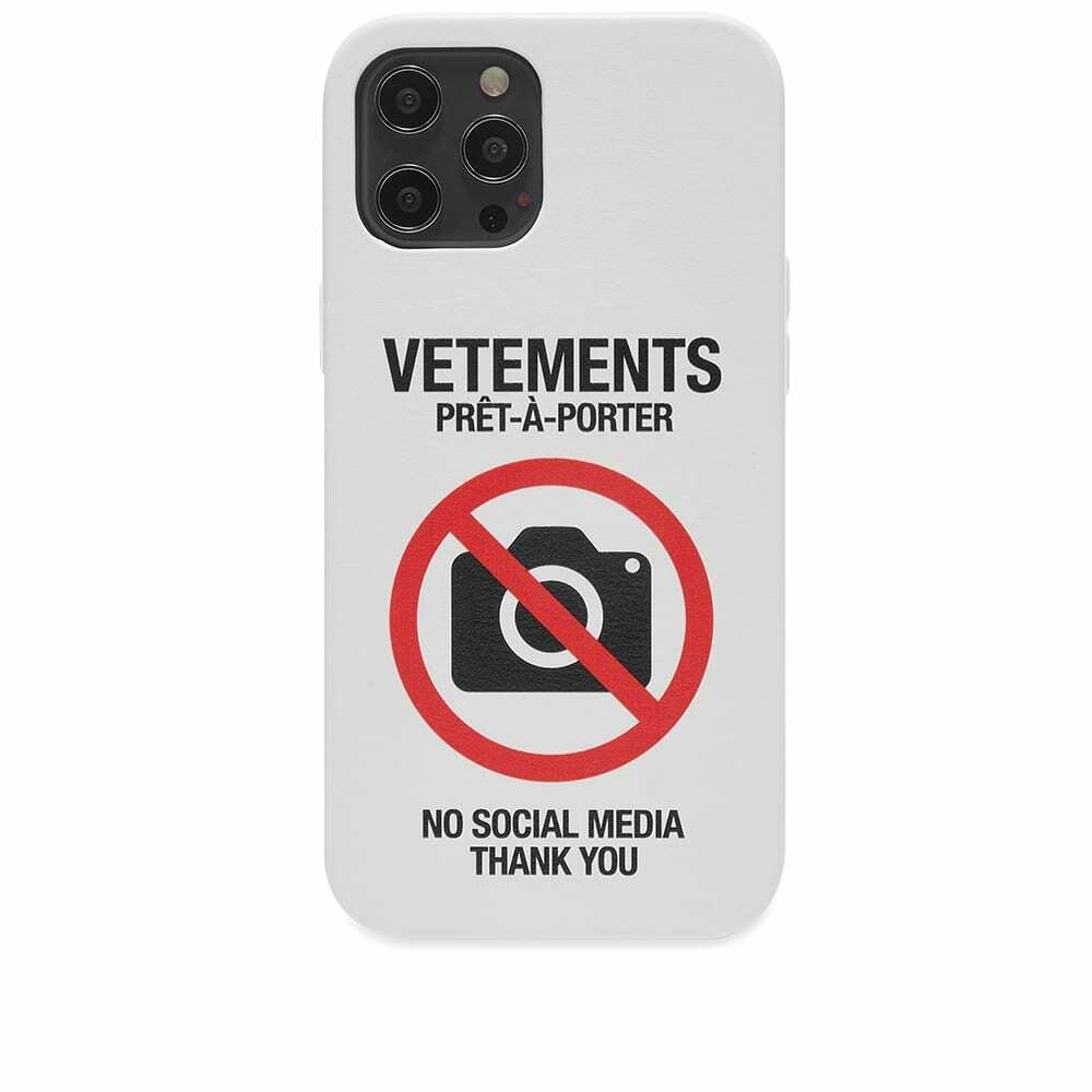 Photo: VETEMENTS AntiSocial iPhone 12 Pro Max Case in White 12 Pro Max