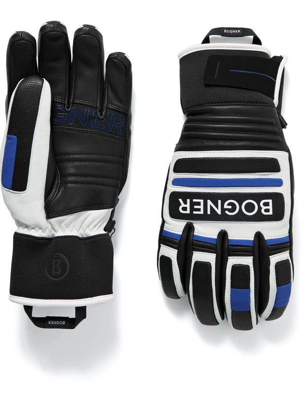 Photo: Bogner - Silvan Panelled Leather and Neoprene Ski Gloves - Black