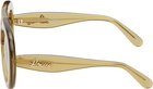 LOEWE Khaki Round Spoiler Aviator Sunglasses