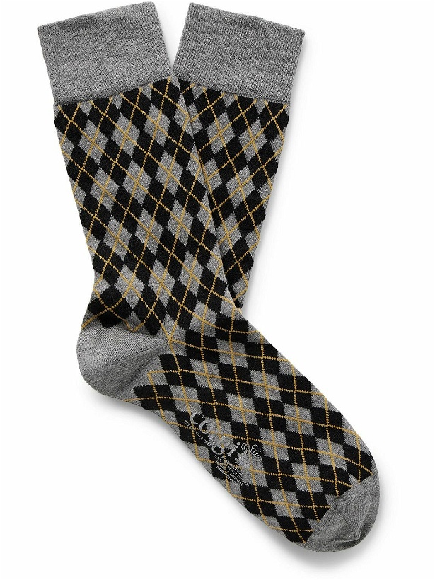 Photo: Kingsman - Argylle Cotton and Nylon-Blend Socks - Gray