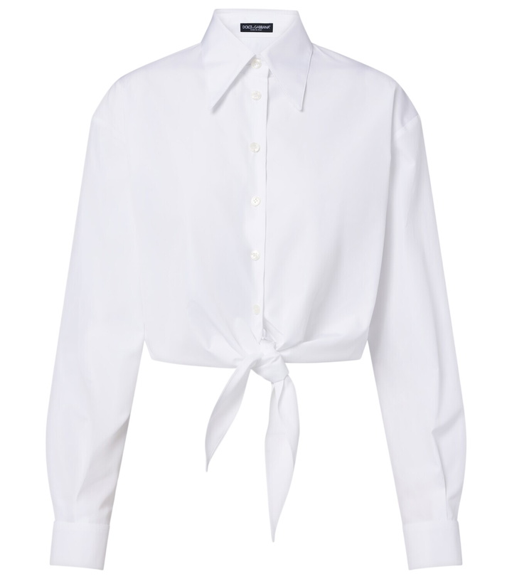 Photo: Dolce&Gabbana Cropped cotton poplin shirt