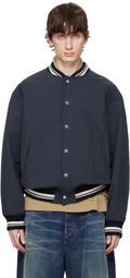 Maison Kitsuné Navy Teddy Bomber Jacket