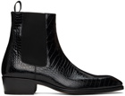 TOM FORD Black Printed Croc Bailey Chelsea Boots