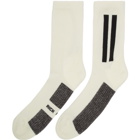 Rick Owens White Stripe Short Socks