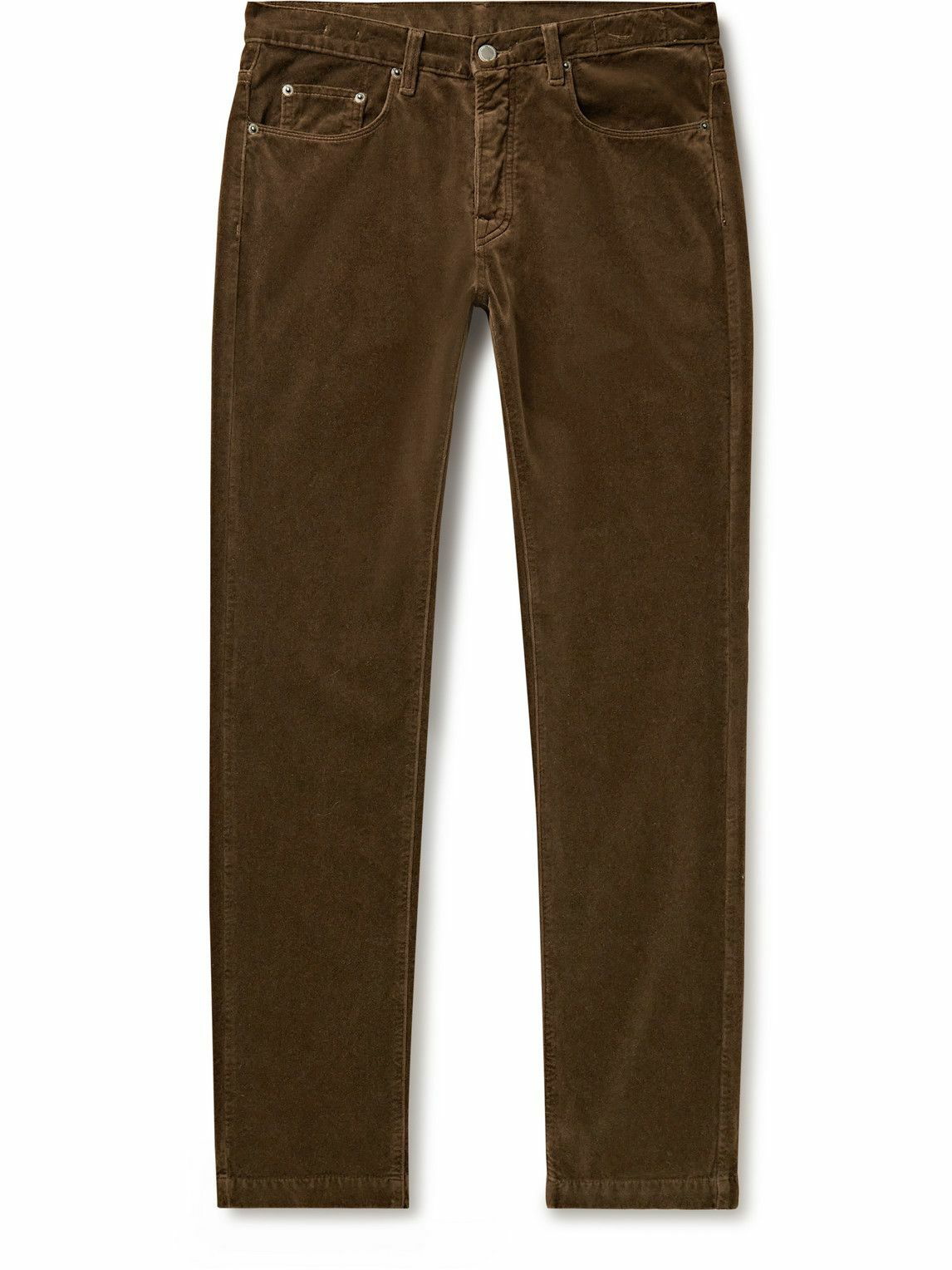 Massimo Alba - Alunga Straight-Leg Cotton-Velvet Trousers - Brown ...