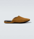 Charvet Leather-lined suede slippers