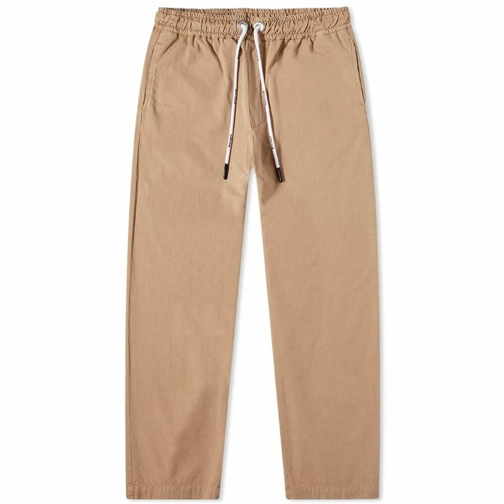 Photo: Palm Angels Men's Washed Drawstring Chino in Beige/White