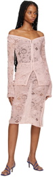 Olēnich Pink Cutout Midi Skirt