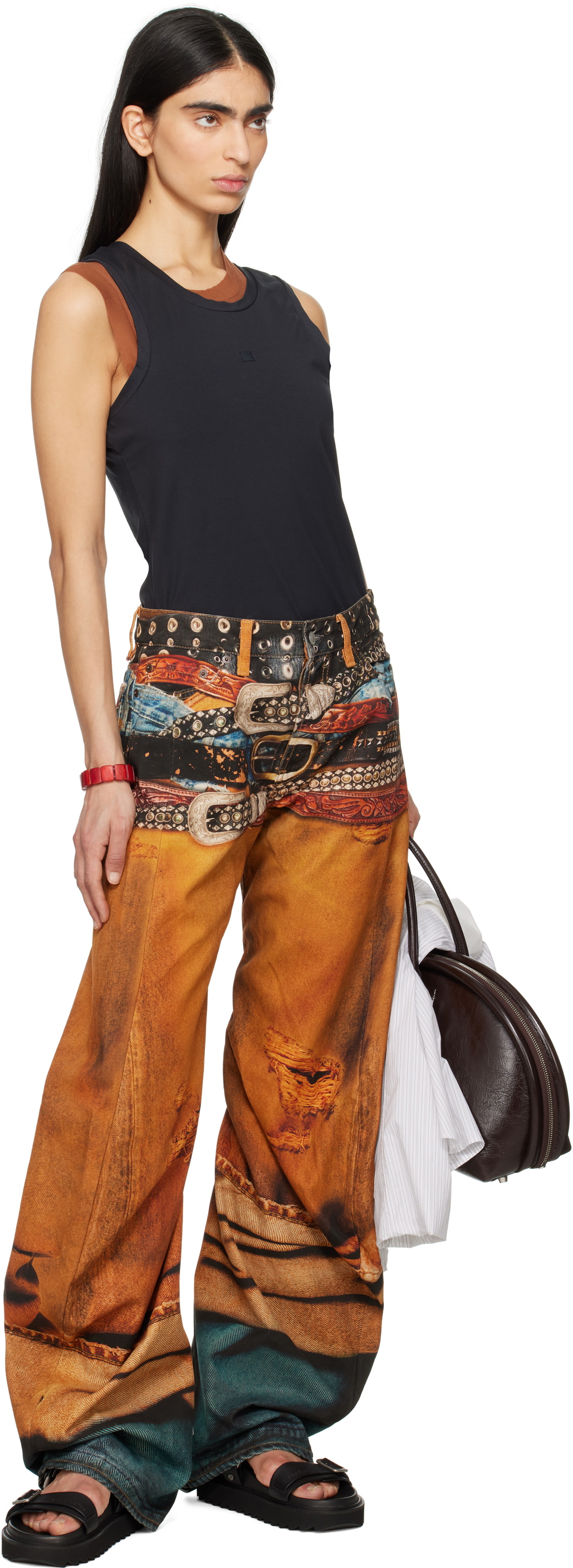 y*y様 Acne Studios Stacked belt jeans Acne Studios Orange Stacked Belts Jeans Acne Studios