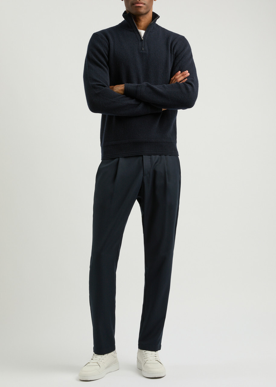 Herno Half-zip Wool Jumper Navy