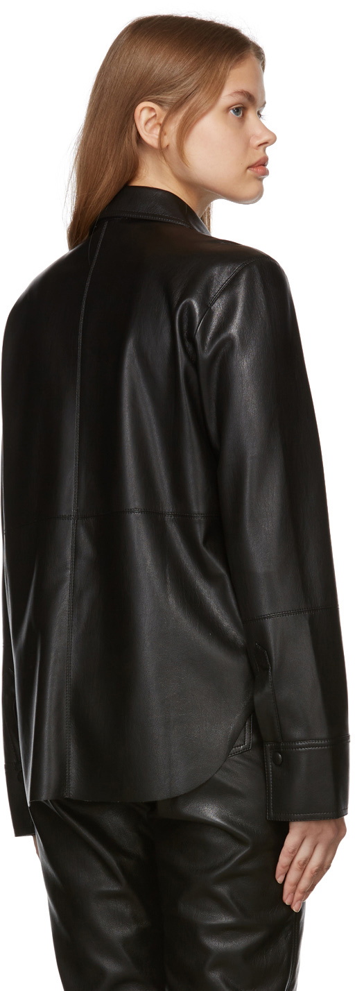 Nanushka Black Naum Vegan Leather Shirt