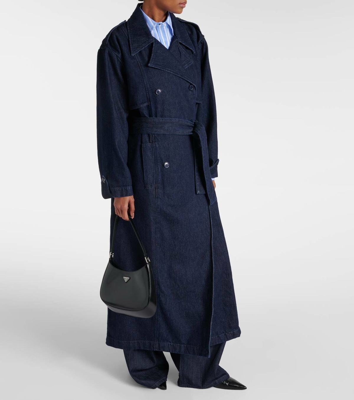 The Frankie Shop Nikola denim trench coat