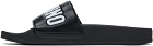 Moschino Black Rubber Logo Pool Slides
