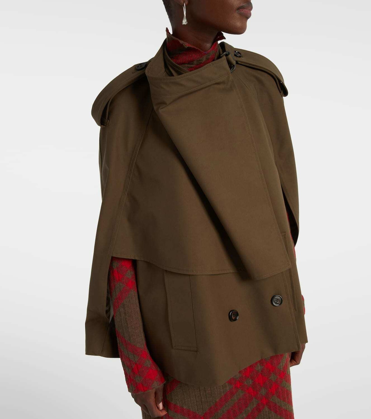 Burberry Double-breasted cotton cape