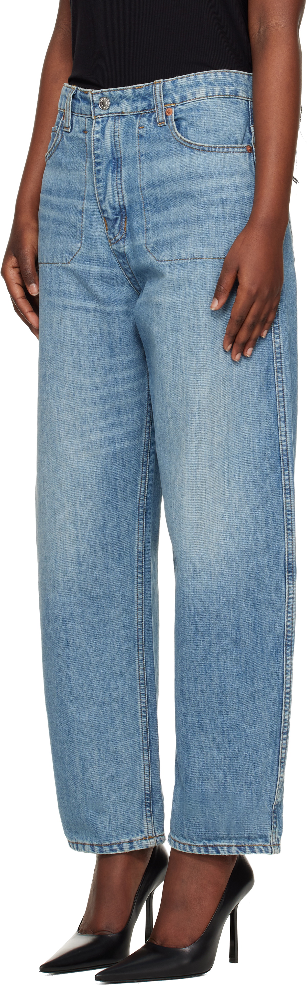 Re/Done Blue 'The Rewind' Reversible Jeans