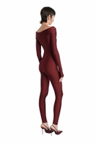 The Andamane Kendall Jumpsuit In Bordeaux Polyamide
