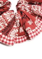 Damson Madder Printed Cotton Scrunchie - Red - One Size