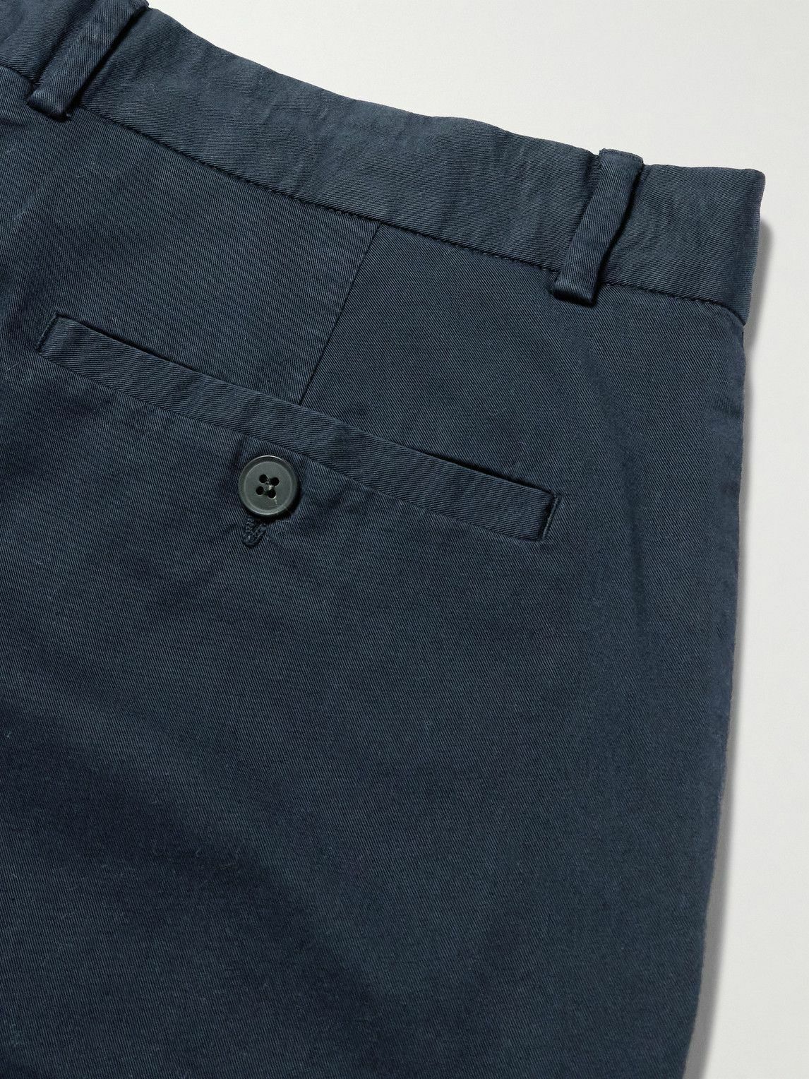 Sunspel - Straight-Leg Cotton-Blend Twill Chinos - Blue