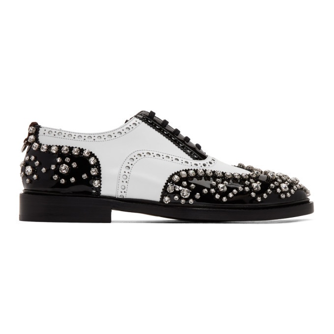 Photo: Burberry SSENSE Exclusive Black and White Lennard Cry Brogues