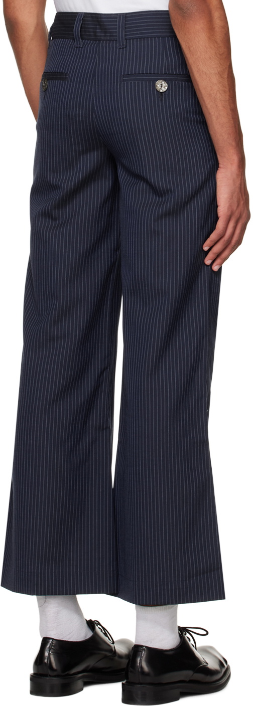 Glass Cypress Navy Pinstripe Trousers