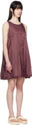 AMOMENTO Purple Nylon Volume Minidress