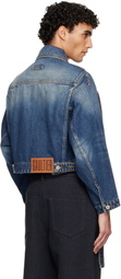 Jean Paul Gaultier Blue Oversized Strap Denim Jacket