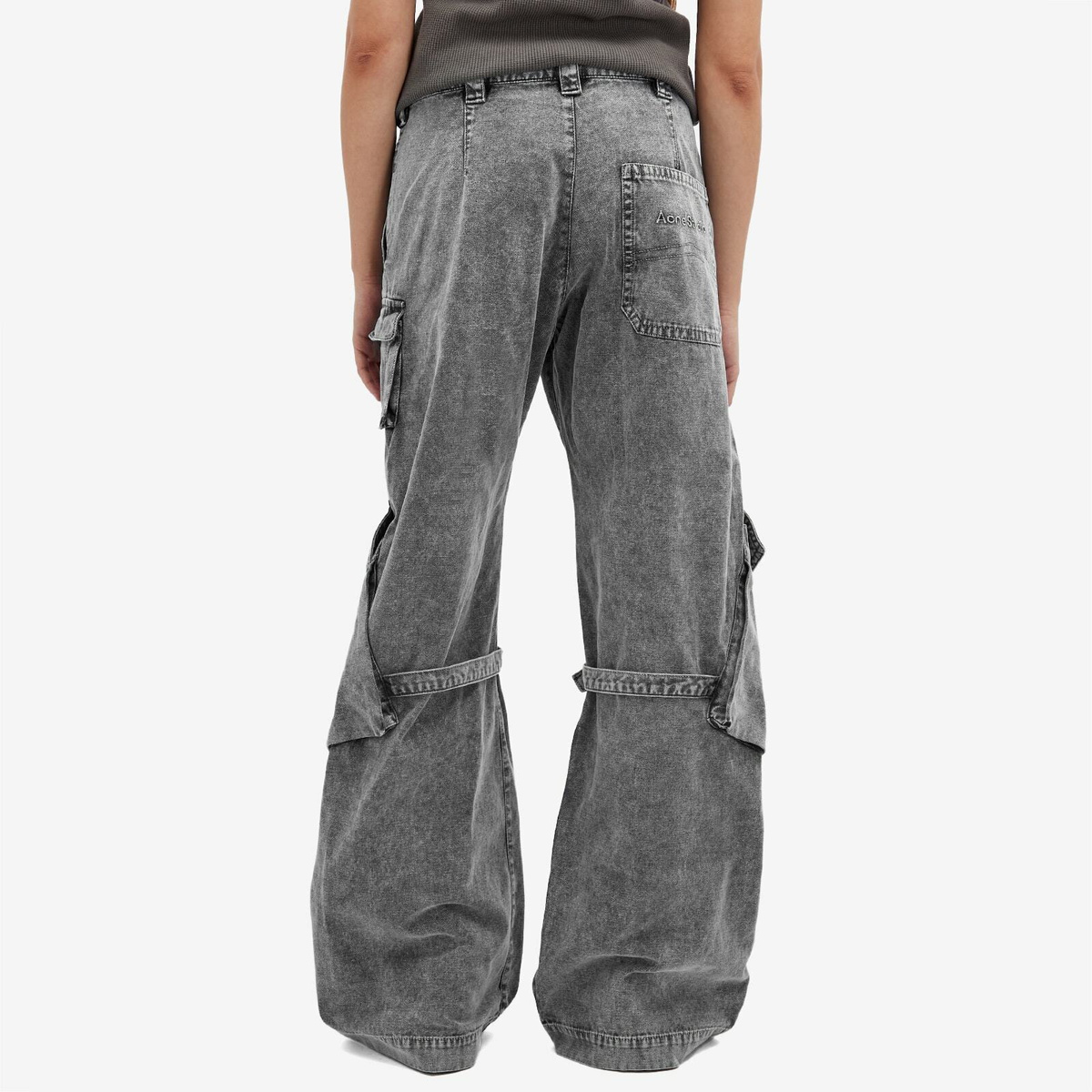 Acne Studios Women's Potinal Canvas Cargo Pant in Washed Anthracite