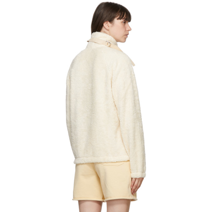 Helmut Lang Off-White Sherpa Half-Zip Sweatshirt Helmut Lang