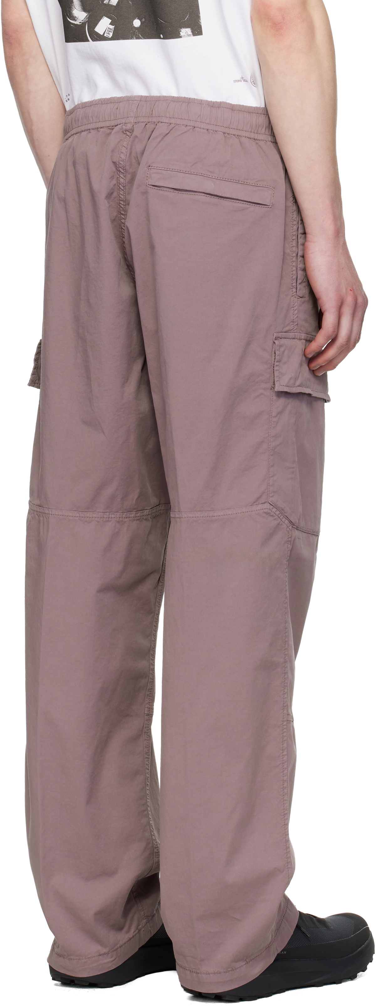 Stone Island Purple 3100020 Stretch Organic Cotton Twill Cargo Pants
