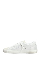 Philippe Model Prsx Low Sneakers In Silver Suede And Leather