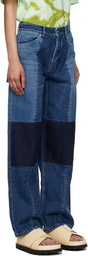 Jil Sander Blue Paneled Jeans