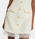 Self-Portrait Lace-trimmed bouclé minidress