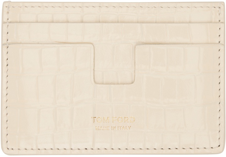 Photo: TOM FORD Off-White Croc Classic Card Holder