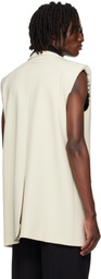 Jean Paul Gaultier SSENSE Exclusive Beige & Black Double Layer Sleeveless Blazer