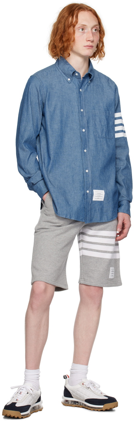 Thom Browne Blue 4-Bar Shirt