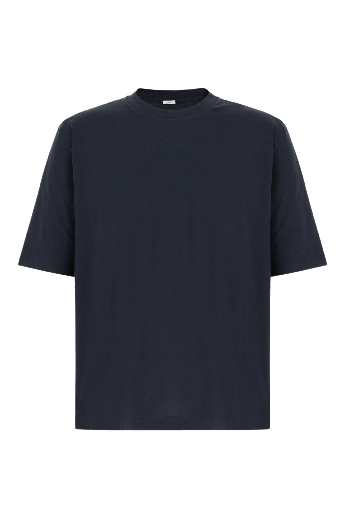 Malo Navy Blue Stretch Cotton T-shirt