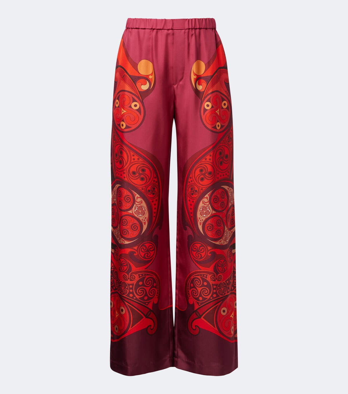 La DoubleJ Club printed silk twill wide-leg pants