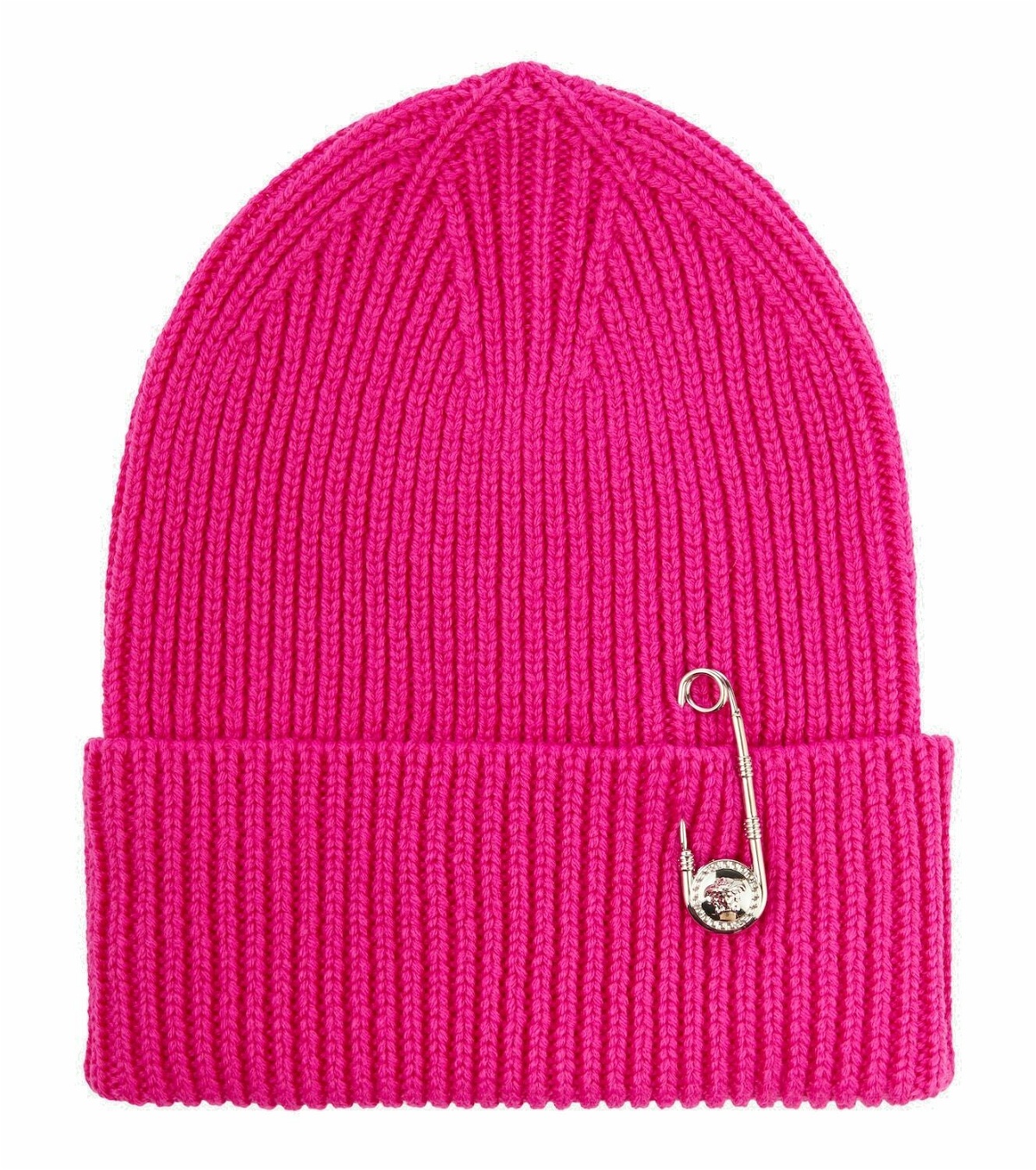 Photo: Versace Safety Pin ribbed-knit wool beanie