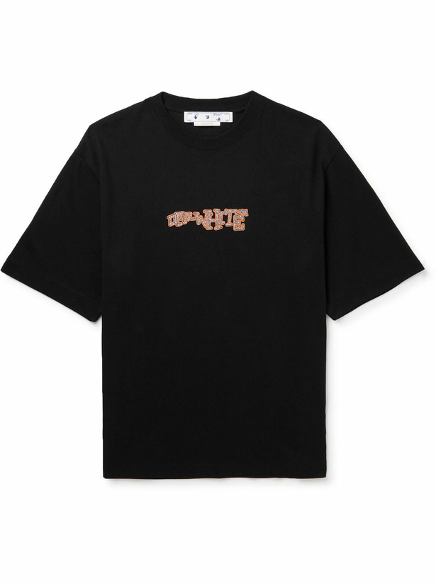 Photo: Off-White - Logo-Print Cotton-Jersey T-Shirt - Black