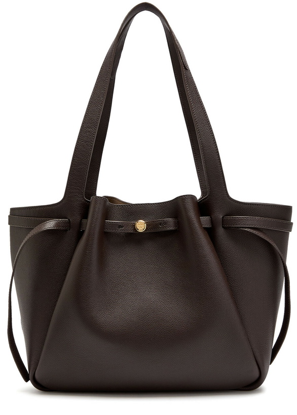 Photo: Tory Burch Romy Grained Leather Tote bag - Dark Brown - One Size