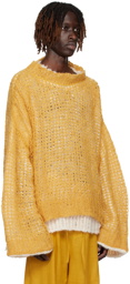 AIREI Yellow Double Layer Sweater