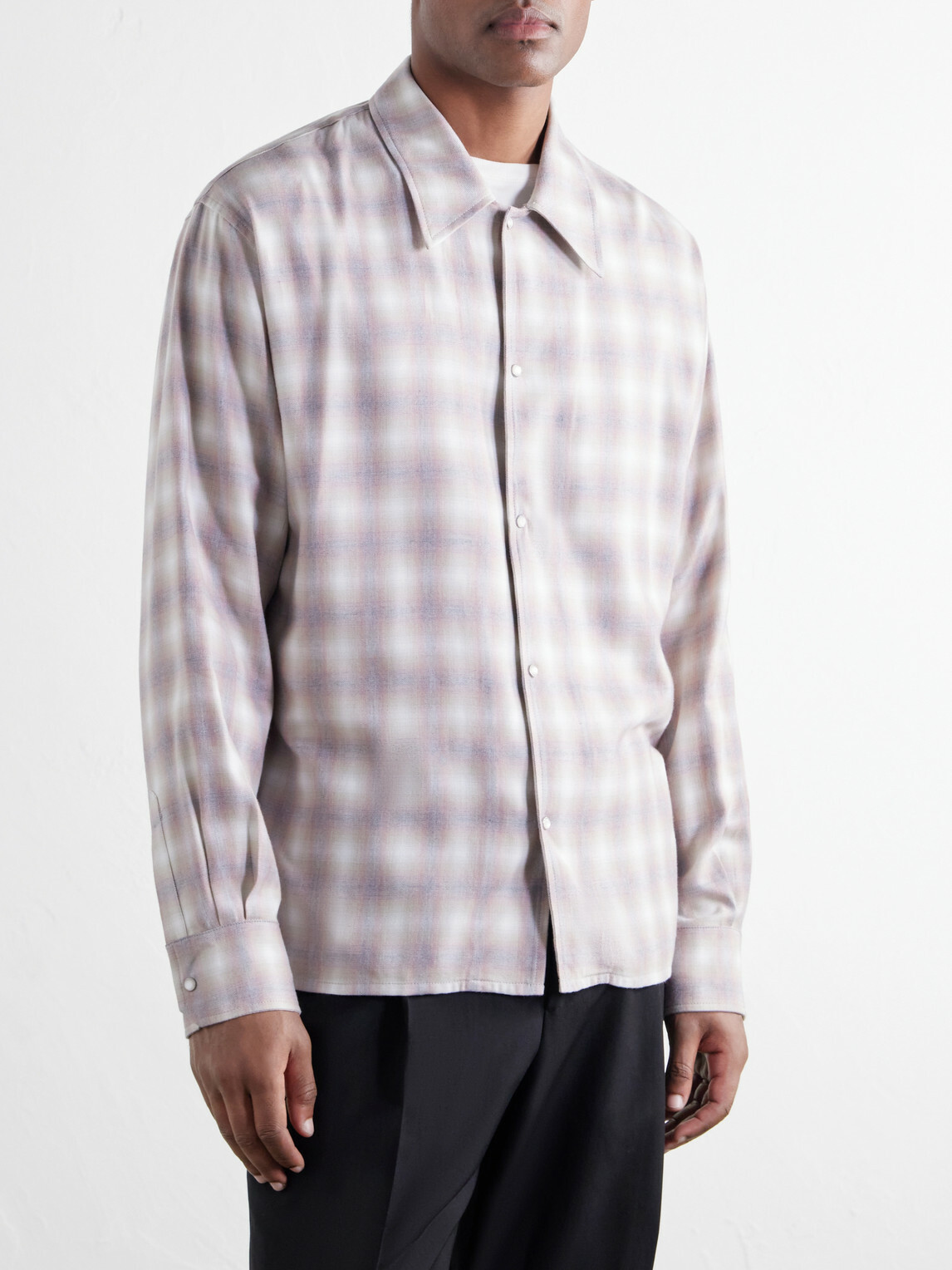 SECOND / LAYER - Checked Cotton-Flannel Shirt - Pink
