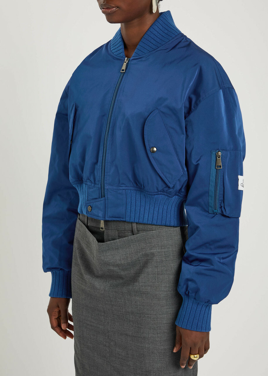 Vivienne Westwood Bernardo Quilted Taffeta Bomber Jacket Blue