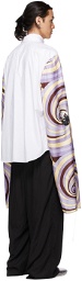 Raf Simons White & Purple Extended Sleeves Box Shirt