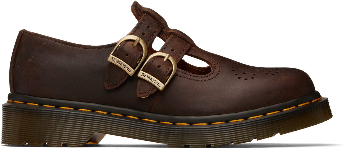 Dr. Martens Brown 8065 Crazy Horse Leather Mary Jane Loafers