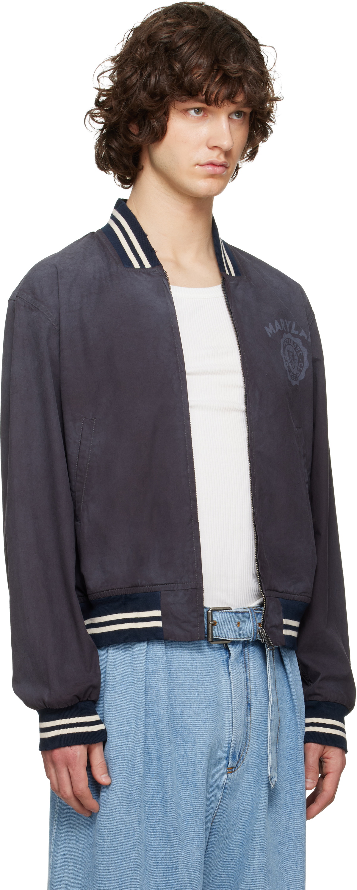 Maison Margiela Black Varsity Caban Jacket